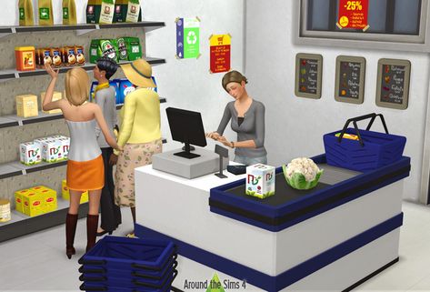 Around the Sims 4 | Custom Content Download | Grocery The Sims 4 Pantry, Deco Sims, Sims 4 Controls, Around The Sims 4, Grocery Sign, The Sims 4 Lots, Sims 4 Clutter, My Sims, Casas The Sims 4