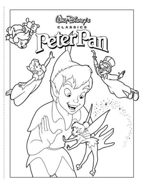 Peter Pan Peter Pan Coloring Pages, Peter Pan Mermaids, Peter Pans, Dibujo Simple, Disney Printables, Free Coloring Sheets, Disney Colors, Princess Coloring, Easy Coloring Pages