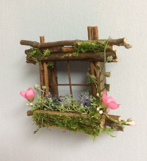 Mini Fairy Window 2 1/2 inch by 2 1/2 inch size add Fairy | Etsy Fairy Window, Tre Kunst, Dekoratívne Vence, Indoor Fairy Gardens, Fairy Garden Plants, Jardim Diy, Fairy Garden Furniture, Fairy House Diy, Fairy Garden Crafts