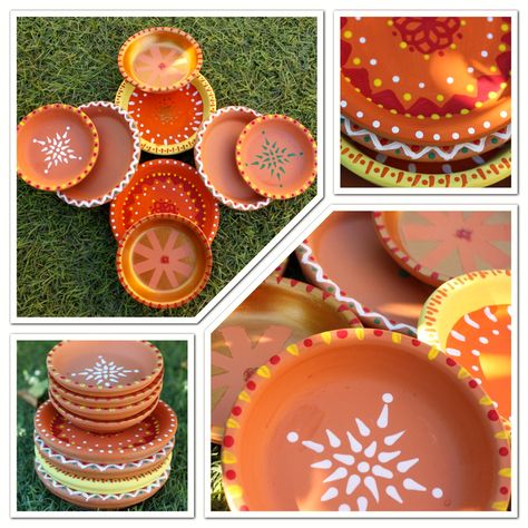 DIY Pot saucer Diwali Diyas Diwali Activities, Diya Decoration Ideas, Diwali Diya Decoration, Diy Diwali Decorations, Diwali Diya, Diwali Craft, Diwali Diy, Activities For Adults, Diwali Festival