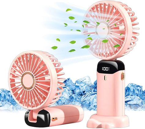 Jsdoin Hand Held Fan,Portable Handheld USB Rechargeable Fans with 5 Speeds,Battery Operated Mini Fan Foldable Desk Desktop Fans with LED Display for Home Office Bedroom Outdoor Travel (Pink) : Amazon.co.uk: Home & Kitchen Summer Travel Essentials, Mini Cooler, Usb Gadgets, Fan Portable, Personal Fan, Handheld Fan, Desk Fan, Portable Fan, Mini Fan