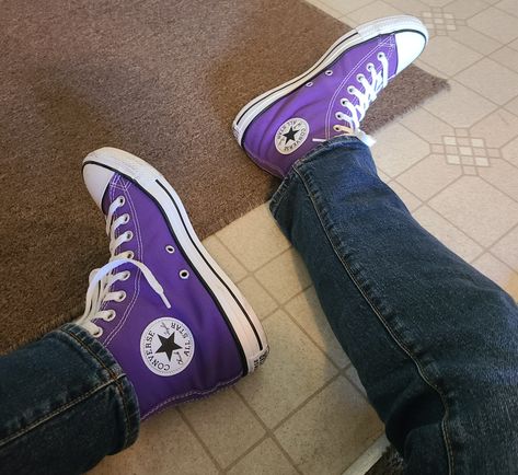 Converse Aesthetic Purple, Purple Converse High Tops, Converse Purple Sneakers For Streetwear, Dark Purple Converse, Purple Converse Low Top, Electric Purple Converse, Purple Converse, Converse Aesthetic, Chuck Taylor Shoes