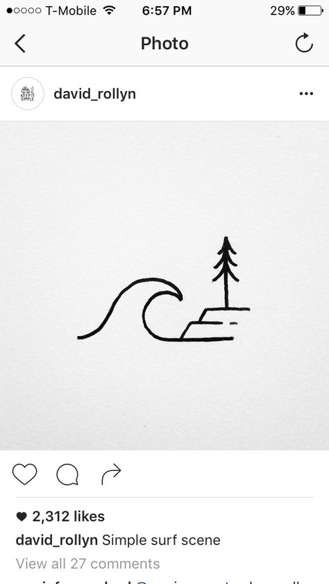 Wave And Pine Tree Tattoo, Stick Tree Tattoo, Wave Tree Tattoo, Tree Ocean Tattoo, Pine Tree Line Tattoo, Tree And Wave Tattoo, Inukshuk Tattoo, Tree Line Tattoo, Michigan Tattoo