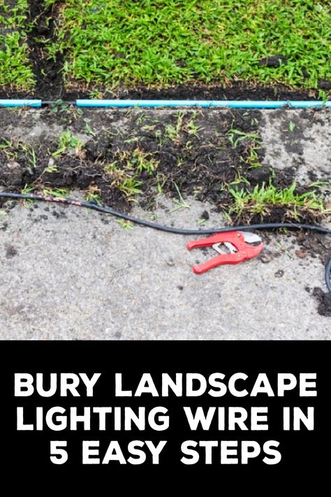 How to Bury Landscape Lighting Wire How To Landscape Lighting, Low Voltage Landscape Lighting Ideas, The Conduit, Driveway Lighting, Hide Wires, Cable Lighting, Pathway Lighting, Landscape Fabric, Outdoor Light