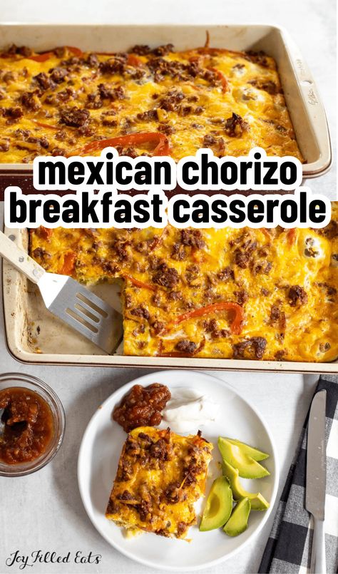 This Breakfast Chorizo Casserole Recipe is a hearty and simple meal. Perfect for a weekend flavor that the whole family will love. The added chorizo gives a nice salty flavoring paired with the rest of the easy ingredients. Chorizo Breakfast Meal Prep, Chorizo And Egg Casserole, Chorizo Quiche Recipes, Chorizo Egg Casserole, Breakfast Chorizo Recipes, Chorizo Meals, Chorizo Egg Bake, Chorizo Recipes Breakfast, Recipes With Chorizo Sausage