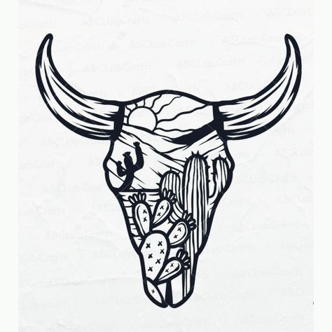 Longhorn Svg, Western Clip Art, Buffalo Svg, Buffalo Tattoo, Skull Cactus, Mother Tattoos For Children, Cowgirl Tattoos, Cactus Svg, Texas Tattoos