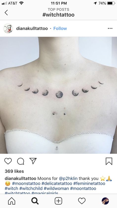 Collarbone Moon Phase Tattoo, Collar Bone Tattoo Spiritual, Moon Phase Tattoo Collar Bone, Moon Phase Chest Tattoo Female, Moon Phases Collar Bone Tattoo, Moon Phases Tattoo Collar Bone, Moon Phase Chest Tattoo, Moon Phases Chest Tattoo, Moon Phases Tattoo Chest