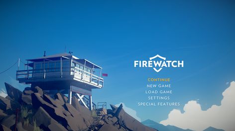 Firewatch Game, Title Screen, Start Screen, Menu Inspiration, Modern Games, Game Title, Game Interface, Game Ui Design, Game Start