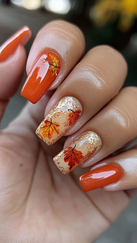 Autumn Manicure, Thanksgiving Nail Designs, Chic Nail Art, Fall Gel Nails, Fall Nail Art Designs, Blush Nails, Thanksgiving Nails, Halloween Nail Designs, Fall Leaf