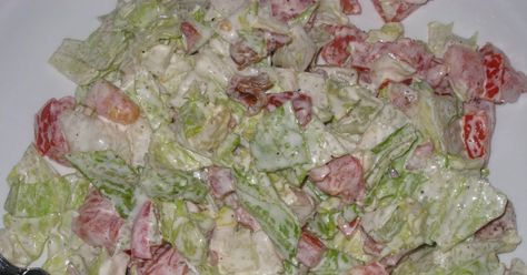 I woke up this morning craving Firebirds BLT salad which is what I always get when I go there. (as well as the Chicken Tortilla soup ) I ... Firebirds Blt Salad Recipe, Blt Salad Dressing, Ranch Dressing Recipes, Blt Salad Recipe, Garlic Ranch, Recipes With Ingredients, Blt Salad, Blt Pasta Salads, Fruit Salad Recipe