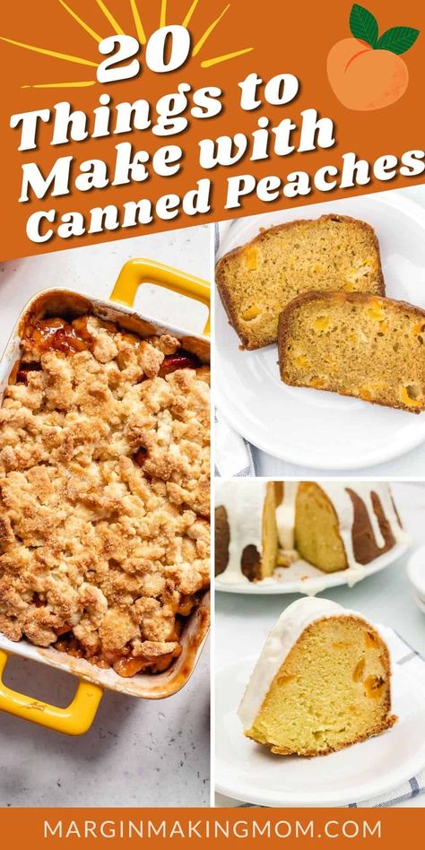 Recipes With Canned Peaches, Recipes Using Canned Peaches, Canned Peach Recipes, Recipes With Canned Fruit, Using Canned Peaches, Can Peaches Recipes, Peach Baked Oatmeal, Peach Desserts Easy, Cobbler Cake