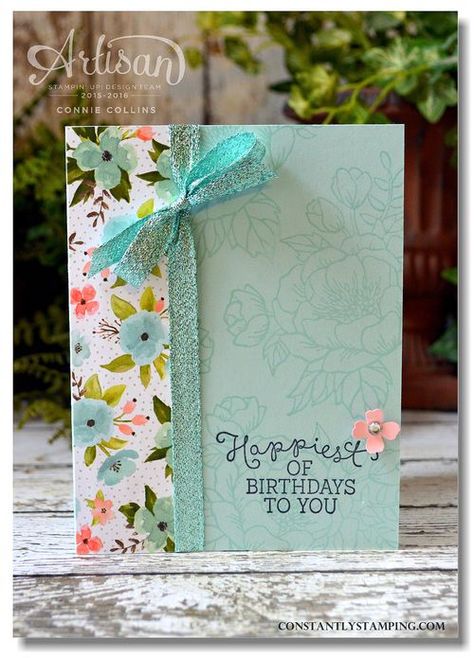 Birthday Card Craft, Bday Cards, Talk Of The Town, Birthday Cards Diy, Stamping Up Cards, Handmade Birthday Cards, Paper Crafts Cards, Happy Birthday To You, Floral Cards