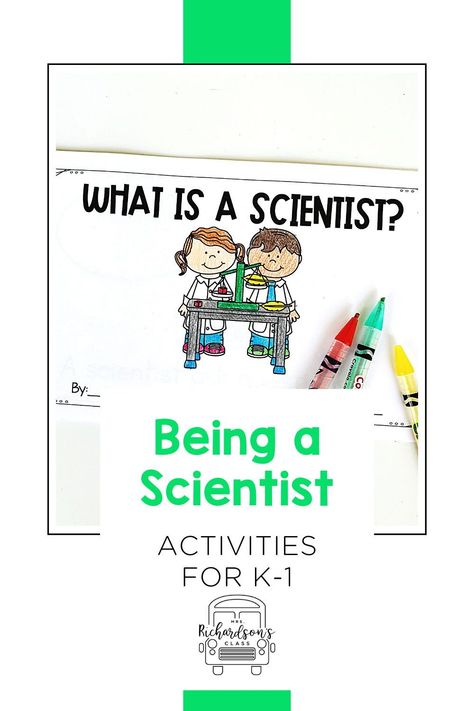 Dive into your Being a Scientist unit with hands-on, engaging science activities for kindergarten and first grade. This blog post is packed with ideas for your What is a Scientist unit like anchor charts, science experiments, read aloud suggestions, and videos. Plus, you can get FREE scientific method posters to introduce science experiments and exploration to your students. What Is A Scientist Kindergarten, What Is Science Activity, I Am A Scientist First Grade, What Is Science Kindergarten, Kindergarten Scientific Method, Anchor Charts Science, Science Activities For Kindergarten, Prediction Anchor Chart, Kindergarten Science Lessons