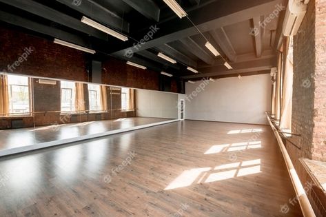 Dance Studio Design, Dance Mirrors, Long Mirror, Dance Rooms, Exhibition Room, Building Icon, Wood Building, Retro Room, Residential Architect