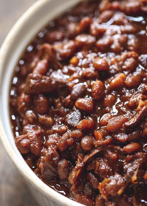 Brown Sugar Baked Beans, Bake Beans, Baked Beans From Scratch, Southern Baked Beans, Cowboy Baked Beans, Baked Beans Crock Pot, Canned Baked Beans, Best Baked Beans, Slow Cooker Baked Beans