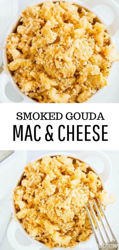 Mac And Cheese Gouda, Gouda Mac And Cheese Recipe, Smoked Gouda Mac And Cheese, Thanksgiving Mac And Cheese, Gouda Mac And Cheese, Breadcrumb Topping, Smoked Mac And Cheese, Cheesy Macaroni, Crockpot Mac And Cheese