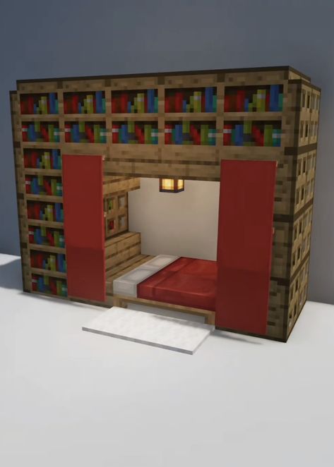 Minecraft Bed Designs In Game, Bunk Bed Minecraft, Bed Minecraft Ideas, Minecraft Bed Designs, Minecraft Beds, Minecraft Bed Ideas, Minecraft Bedding, Minecraft Bed, Interior Minecraft