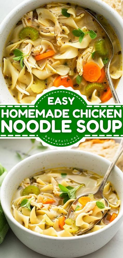 Easy Homemade Chicken Noodle Soup, Chicken Noodle Soup Healthy, Easy Homemade Noodles, Chicken Noodle Soup Recipe Homemade, Vegetable Noodle Soup, Chicken Noodle Soup Crock Pot, Homemade Egg Noodles, Chicken Noodle Soup Easy, Homemade Chicken Soup