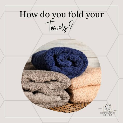 Let's Settle the Great Towel-Folding Debate Once and for All! 🟠 Team Square Squad: Keep it classic with the neat square fold! It's all about symmetry and simplicity! 🔵 Roll 'n' Rock Crew: Roll up those towels for maximum space-saving and spa-like vibes! 🟢 Fold 'n' Flip Fanatics: Why choose between square and roll when you can have both? Which team are you on? #bathtowels #folding #bathroom #halfs #roll #towel #kristibaker #wacorealtor #WacoTexasRealEstate #KristiBakerRealtor #sellersagen... Towel Folding, Waco Texas, All Team, Fun Fact, Roll Up, Space Saving, Towels, Fun Facts, Spa