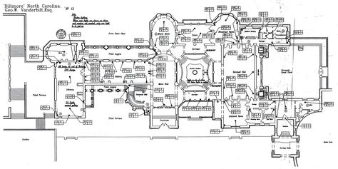 Biltmore Estate, First Floor Plan Biltmore Interior, House Plans Southern Living, House Plans Southern, Gilded Era, School Floor Plan, Castle Floor Plan, Biltmore House, Estate Interior, Southern Travel