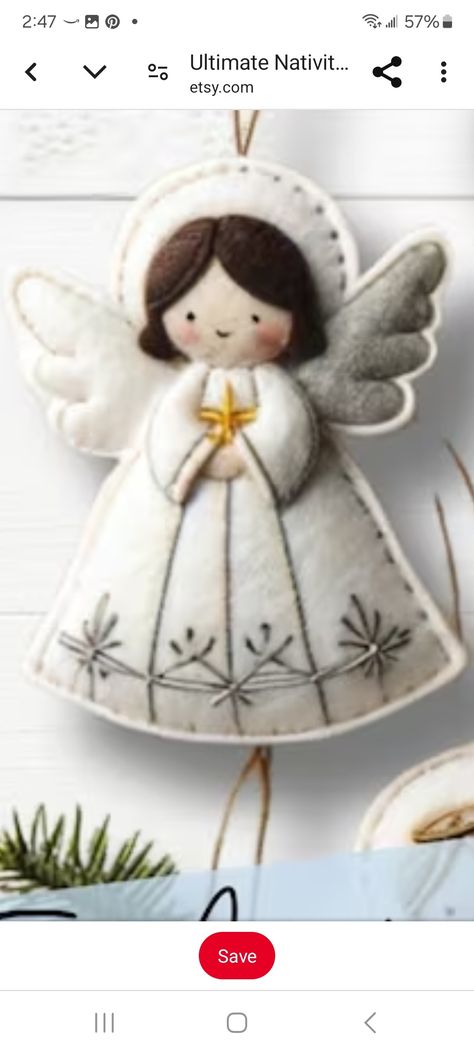 Felt Angels Christmas, Angel Felt Ornament, Felt Nativity Ornaments, Felt Angel Ornaments, Felt Christmas Ornament Patterns, Felt Angels, Angel Ornaments Diy, Felted Angel, Felt Nativity