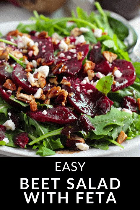 This Beet Salad with Feta and Balsamic side dish is a true fall favorite. This salad is perfect when you have an abundance of fresh beets from the garden or grab then from the local farmers market. Beet And Walnut Salad, Salad With Pickled Beets, Beets In Salad, Beats Salad Recipes, Canned Beet Salad, Salads With Beets, Pickled Beets Salad, Beat Salad, Easy Beet Salad