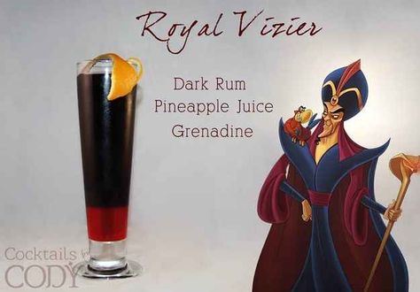 "Royal Vizier" | 29 Disney-Themed Cocktails You Need To Try ASAP Disney Princess Cocktails, Grenadine Cocktail, Princess Drinks, Vodka Orange, Disney Inspired Cocktails, Disney Cocktails, Absolut Citron, Disney Princess Villains, Disney Drinks