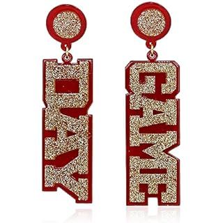 Amazon.com: Football Earrings Game Day Earrings for Women Acrylic Letter Touchdown Dangling Earrings Statement Sports Team Earrings Holiday Party Favors Jewelry Gift (touch down earrings F): Clothing, Shoes & Jewelry Team Earrings, Girls Holiday Party, Holiday Party Game, Game Jewelry, Sports Earrings, Baseball Earrings, Football Earrings, Holiday Party Games, Holiday Party Favors