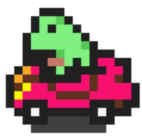 Earthbound Pixel Art, Frog In A Car, Earthbound Tattoo, Earthbound Aesthetic, Mother Series, Mother 3, Pixel Beads, Minecraft Inspo, In A Car