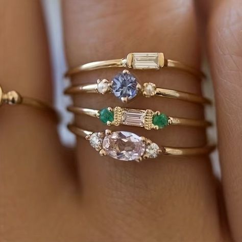 New 4 Piece Gold Plated Stackable Rings Rings Are 14k Gold Plated Over Alloy All Items Are Packed With Care And Shipped Same Or Next Day Any Questions Please Ask Tags: Fun, Classic, Sweet, Summer, Spring, Cute, Elegant, Cruise, Vacation, Everyday, Date Night, Dainty, Boho Friendship Rings, Gold Rings Fashion, Jewelry Wedding Rings, 18k Gold Ring, Jairzinho, Zircon Ring, Top Pins, Minimalist Rings, Dainty Ring