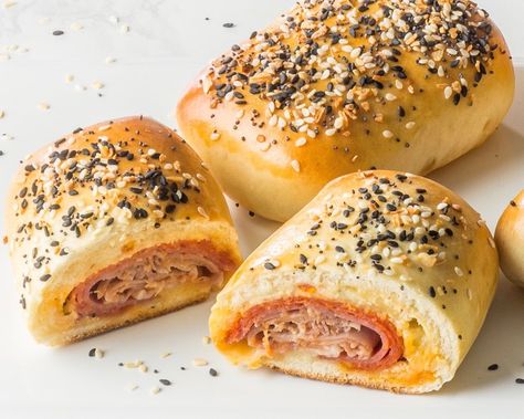 Two cheeses, three meats, and a whole lot of our Homemade Everything Bagel Seasoning make these klobasniky your new brunch hero. Save Recipe Print Klobasniky (Savory Kolaches)   Makes 12 klobasniky Ingredients ¾ cup (187 grams) ricotta cheese ¾ cup (92 grams) shredded mozzarella cheese 2 large eggs (100 grams), divided 1 tablespoon (14 grams) … Savory Kolaches, Homemade Everything, Kolache Recipe, Everything Bagel Seasoning, Bagel Seasoning, Best Bakery, Savory Pie, Breakfast Bake, Everything Bagel