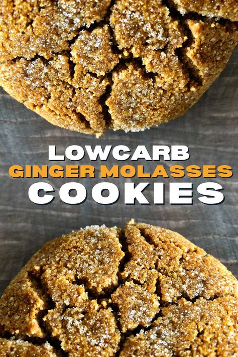 Low Carb Gingerbread, Chewy Ginger Cookies, Dinner Recipes Healthy Low Carb, Ginger Molasses, Keto Cookie Recipes, Ginger Molasses Cookies, Low Carb Low Sugar, Best Low Carb Recipes, Molasses Cookies