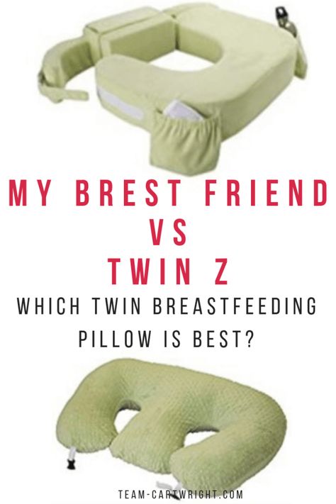 My Brest Friend vs Twin Z: Which is the best twin breastfeeding pillow for you? Get the pros and cons of both and what you should be looking for in a twin nursing pillow. #twins #nursingpillow #breastfeedingpillow #breastfeedingtwins #bottlefeedingtwins #twinZ #mybrestfriend #breastfeedingsupplies Team-Cartwright.com Diaper Changing Hacks, Twin Nursing Pillow, Breastfeeding Twins, Breastfeeding Pillow, Newborn Hacks, Pumping Moms, Baby Sleep Problems, Preparing For Baby, Before Baby