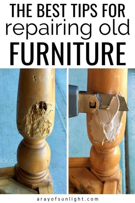 Old Wood Furniture, Diy Furniture Repair, Wood Repair, Furniture Fix, Diy Furniture Renovation, Furniture Rehab, Old Dressers, Furniture Repair, Diy Home Repair