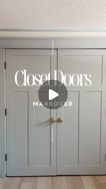 Change Sliding Closet Doors, Closet Door Painting Ideas, Custom Closet Doors, Double Door Handles, French Doors Bedroom, Closet Transformation, Double Sliding Doors, Custom Doors, Magnetic Door