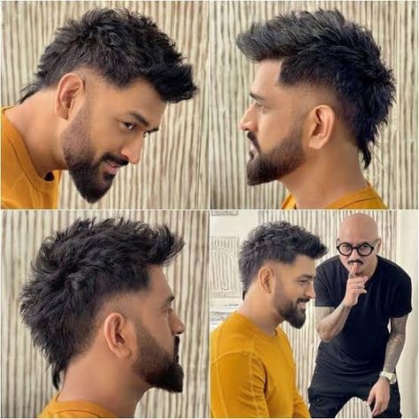 Ms Dhoni Haircut, Dhoni Hairstyle New, Faded Mohawk, Fohawk Haircut Fade, Fohawk Haircut, Guys Grooming, Mohawk Hairstyles Men, Mens Haircuts Short Hair, Support Logo