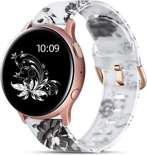 Galaxy Watch 5 Pro, Floral Fascinators, Samsung Galaxy Watch 4, Galaxy Watch 5, Ways To Show Love, Silicone Watch Band, Samsung Galaxy Watch, Grey Flowers, Skull Fashion