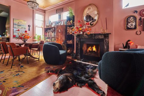 A Barbie-pink Victorian in Trinity-Bellwoods with a motley collection of curiosities Open Dressing, Trinity Bellwoods, Toronto Houses, Pink Victorian, Heartbreak Hotel, Toronto Life, Shared Bedrooms, Heated Floors, Lace Curtains