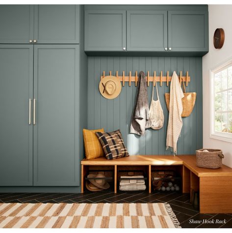 Mid Century Laundry Room, Mid Century Modern Entryway, Wool Basket, Mudroom Remodel, Mud Room Entry, Entryway Closet, Mudroom Entryway, Mud Room Storage, Mudroom Design