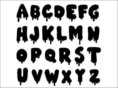 Dripping Font, Dripping Letters, Sac Halloween, Bubble Letter Fonts, Font Bubble, Cartoon Font, Graffiti Lettering Fonts, Doodle Fonts, Halloween Fonts