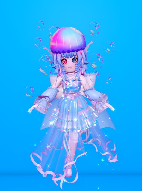 Royal High Mysterious Mermaids, Mischievous Mermaid Royale High, Royale High Jellyfish, Sea Creatures Royale High, Royal High Mermaid Outfit, Mysterious Mermaids Royale High, Mermaid Royale High, K 12 Dress, Sunset Ideas