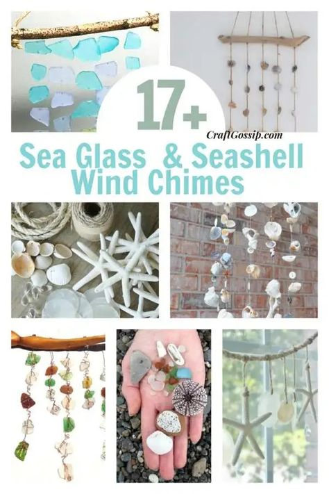 17 Wind Chimes You Can Make With Seashells And Sea Glass – Home and Garden Seashell Mobile, Windchimes Diy, Glass Windchimes, Seashell Wind Chimes, Make Wind Chimes, Wind Chimes Homemade, Shell Wind Chimes, Wind Chimes Craft, Beach Glass Crafts