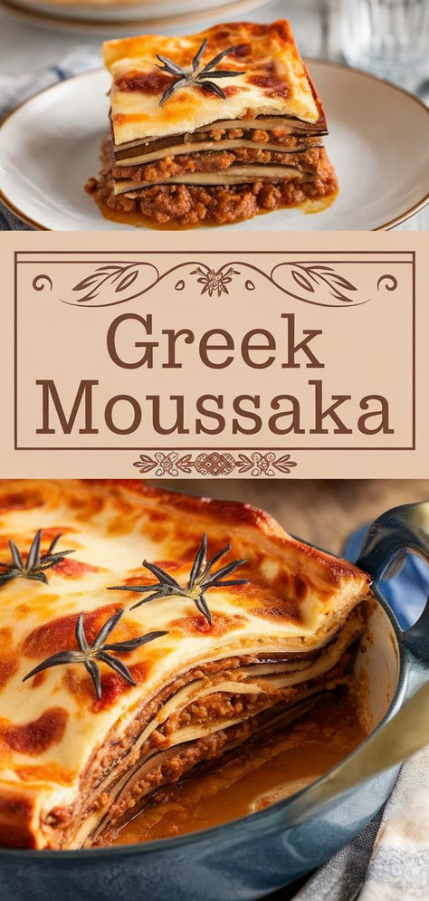 Bring the flavors of Greece to your table with this classic Moussaka! Layers of eggplant, spiced ground meat, and a luscious béchamel sauce make for an irresistible and hearty dish. Moussaka Recipe Greek Easy, Classic Moussaka, Easy Moussaka Recipe, Moussaka Recipe Greek, Eggplant Moussaka Recipe, Greek Moussaka Recipe, Eggplant Moussaka, Greek Moussaka, Béchamel Sauce