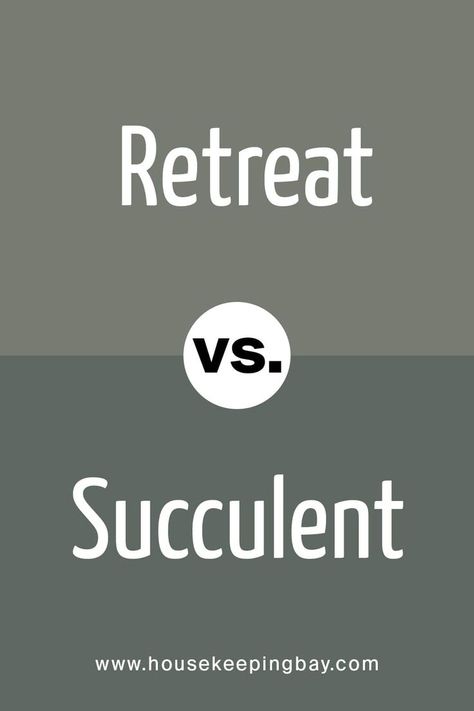 Retreat vs Succulent  by Sherwin Williams Retreat Paint Color, Paint Guide, Trim Colors, Dark Sage, Comfort Gray, Oyster Bay, White Backsplash, Green Paint Colors, White Marble Countertops