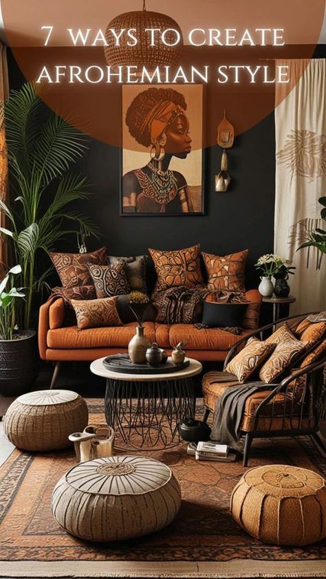 Use the link for free tips on designing and creating Afrohemian Decor Living Room. Afrohemian Living Room | Afrohemian Decor Afrohemian Decor, African Decor Living Room, Modern African Decor, Shower Cabinets, Afrocentric Decor, African Interior Design, African Inspired Decor, African Interior, Leaving Room