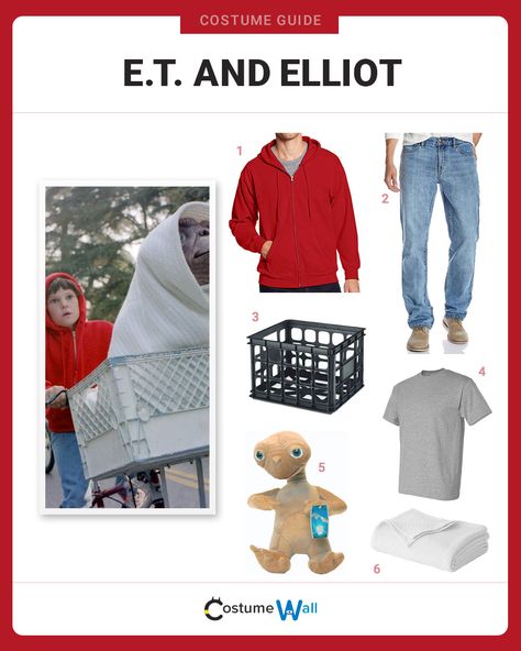 The best costume guide for dressing up like Elliot, the boy who befriended the extra-terrestrial in the 1982 Steven Spielberg movie, E.T. Elliot From Et Costume, E.t Costume, E T Costume, 80s Birthday, Got Costumes, Movie Character Costumes, Costume Guide, Easy Cosplay, Best Costume