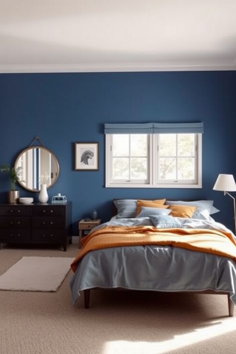 Transform your living space with these 15 dreamy blue bedroom ideas that promise comfort and relaxation. From soft cerulean accents to deep navy tones, there's something here for everyone. Discover how to create a serene atmosphere while playing with different shades of blue. Pair your blue walls with earthy decor for a natural feel, and make your bedroom the perfect getaway from everyday stress. Whether you're looking to refresh your current decor or fully redesign, these ideas will inspire your next project now! Blue Bedroom Inspirations, Blue Upholstered Bed, Chic Accent Chairs, Blue Bedrooms, Blue Bedroom Ideas, Light Colored Furniture, Earthy Decor, Small Bookshelf, Blue Lighting