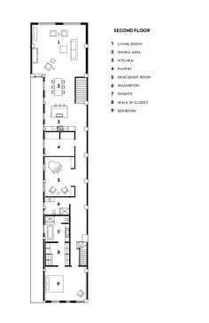 20 Powell Street / Kirsten Reite Architecture Granny Pods Floor Plans, Japan House Design, Second Floor Plan, Narrow House Designs, Narrow House Plans, Long House, Entrance Gates Design, Small House Elevation Design, Home Design Floor Plans