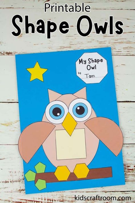 This Shape Owl Craft is so cute! It's a fun maths activity to teach children about 2D shapes and to consolidate their learning. Printable owl craft template in colour and b/w. #kidscraftroom #kidscrafts #owlcrafts #math #maths #shapes #2Dshapes Owl Lesson Plans For Preschool, Owl Math Activities For Preschool, Shapes Preschool Crafts, Owl Crafts Preschool, Maths Shapes, Owl Activities, Winter Animal Crafts, Maths Activity, Owl Templates