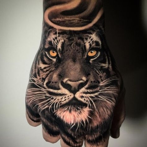 Tiger Hand Tattoo, Lion Hand Tattoo, Best Tattoo Ideas For Men, Lion Tattoo Sleeves, Knight Tattoo, Throat Tattoo, Lion Head Tattoos, Tiger Tattoo Design, Cool Tattoos For Guys